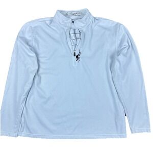 Spyder Men's White Half Zip Pullover Long Sleeve Active Golf Top Size M Athletic